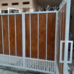 Pagar Besi GRC Woodplang Motif Kayu